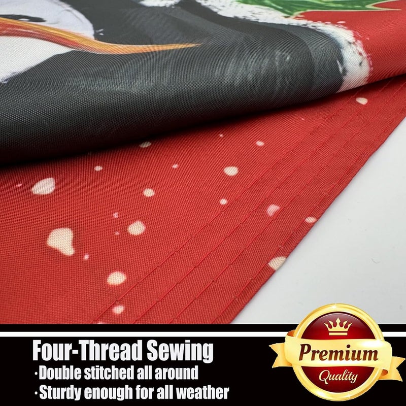 ducuh Christmas Flag 3x5 Outdoor Double Sided 3 Ply-Snow Snowman Snowflake Winter Christmas Flags-Vivid Color Clear Pattern Reinforcement Sewing Durable Polyester with 2 Brass Grommets - Image 5